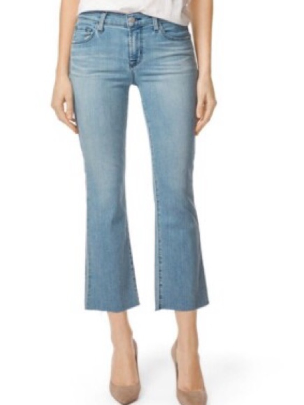 J Brand Selena mid rise Light Blue Cropped Flare Jeans